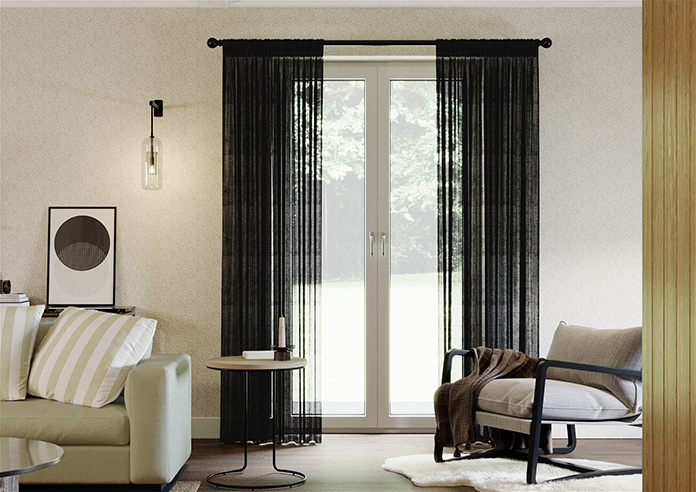 Brescia Voile, Raven Black - Made to Measure Curtains - Image 3
